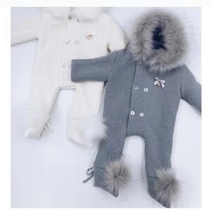 Mi Loves Knitted Pramsuit Onepiece